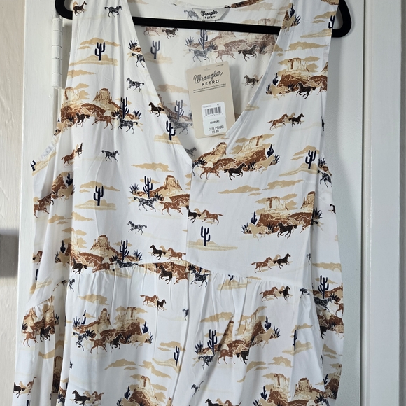 Wrangler Tops - Wrangler Retro Western Print Top